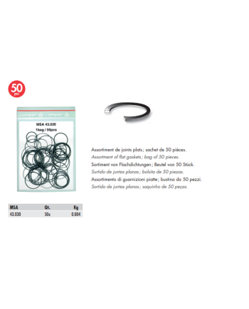 Assortiment de 50 joints plats