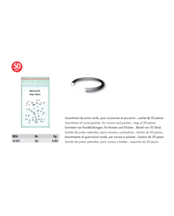 Assortiment de 50 joints ronds pour couronnes et poussoirs