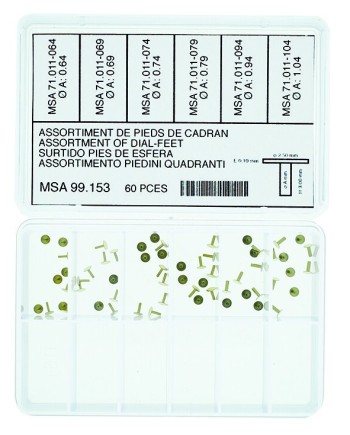 Assortiment de pieds de cadran à coller - HOROTEC