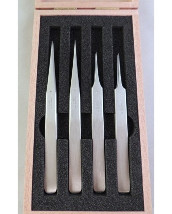 HOROTEC 12.386 - Coffret assortiment de 4 brucelles antimagnétiques