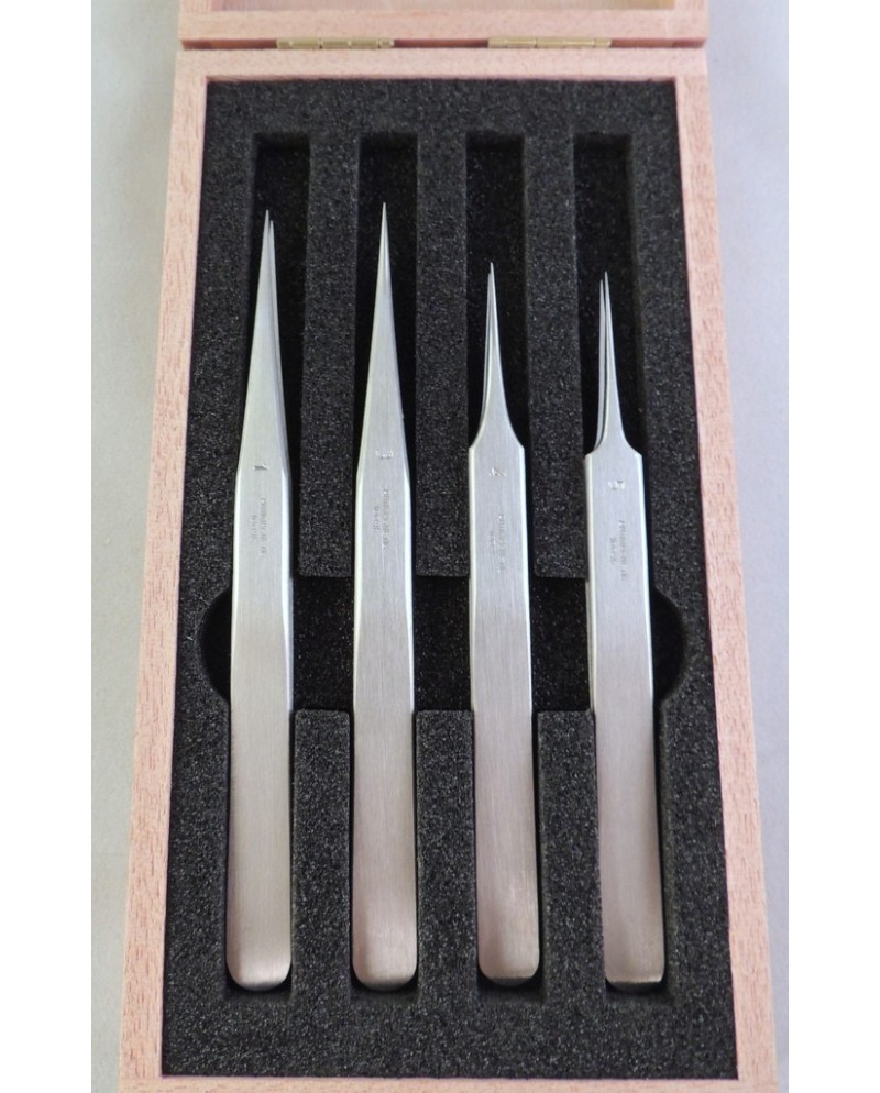 HOROTEC 12.386 - Coffret assortiment de 4 brucelles antimagnétiques