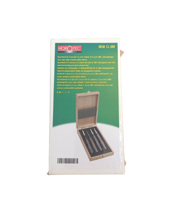 HOROTEC 12.389 - Coffret bois avec 4 brucelles acier carbone et antimagnétique