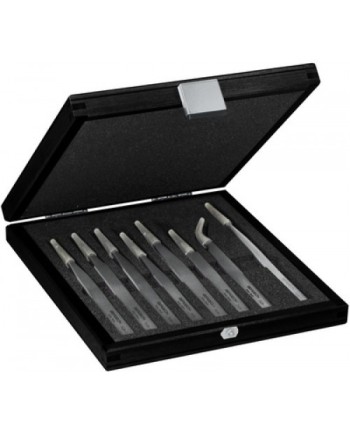 BERGEON 7028 - Coffret bois avec assortiment de 8 brucelles B-STAR antimagnétiques