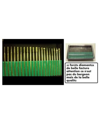 Assortiment de forets diamantés 20 pièces pour travail des métaux