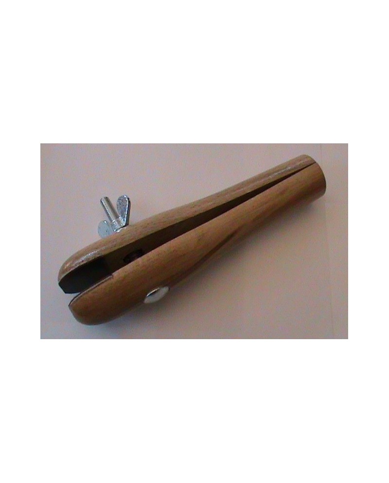 AUGUSTA - Étau à main en bois arrondi avec mors en cuir 160 mm