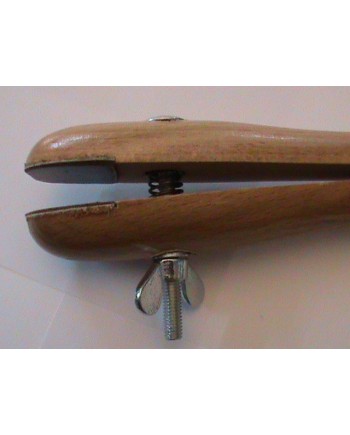 AUGUSTA - Étau à main en bois arrondi avec mors en cuir 160 mm
