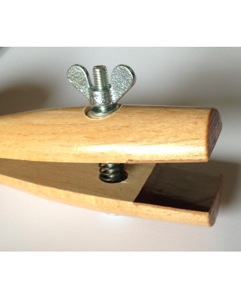 Étau à main en bois arrondi avec mors en cuir 160 mm