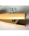 Étau à main en bois arrondi avec mors en cuir 160 mm