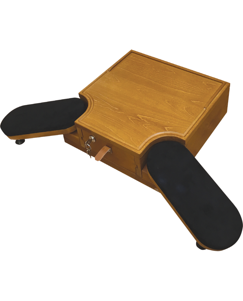 HOROTEC 24.071 - Mini établi d'horloger en chêne avec accoudoirs réglables