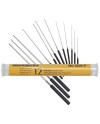 BERGEON 4254-P - Assortiment de 12 équarrissoirs avec manches PVC Ø 0,33 à 2,34 mm