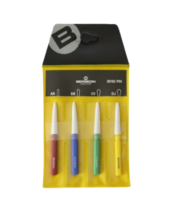 BERGEON 30102-P04 - Set de 4 pique-huile en pochette