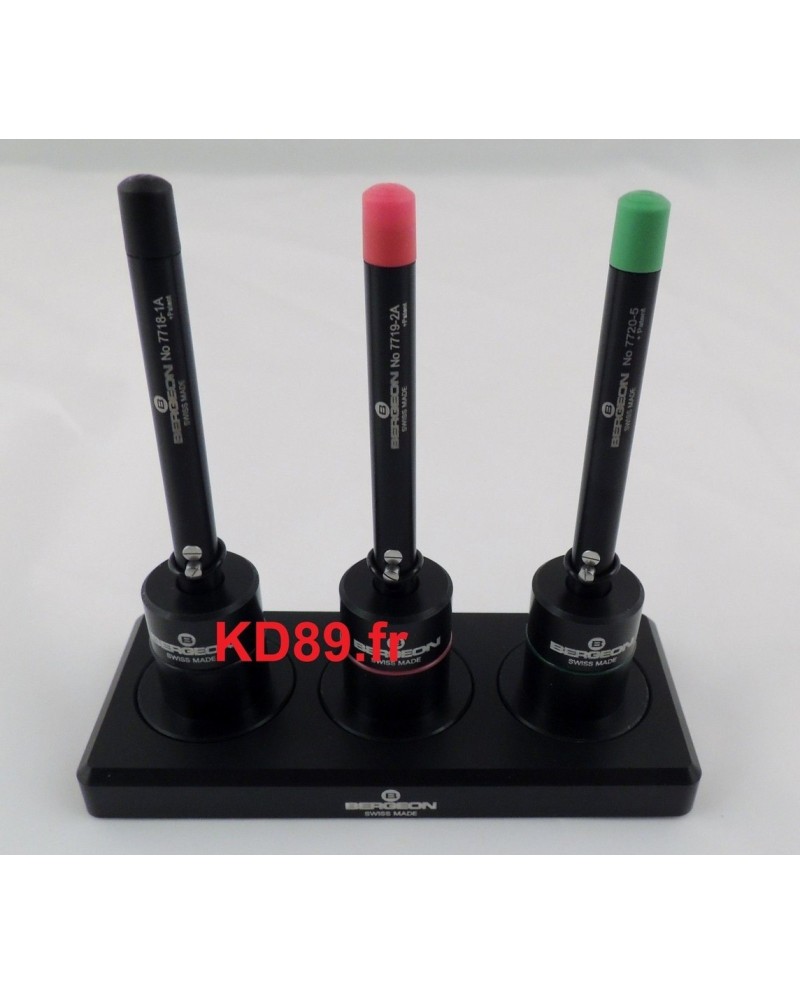 BERGEON 7721 - Assortiment de 3 huileurs automatiques sur socle