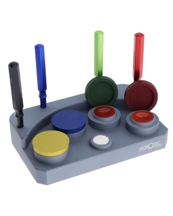 HOROTEC 17.104 - Huilier complet en aluminium avec 4 godets en rubis synthétique et pique-huile