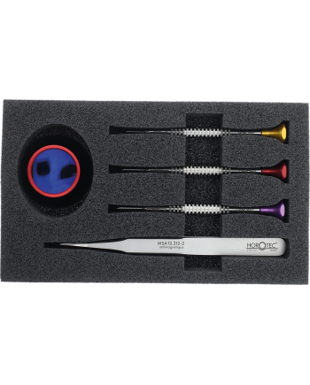 HOROTEC 98.018 - Kit d'outils avec tournevis, loupe et brucelles antimagnétiques
