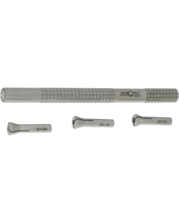 HOROTEC 02.024 - Broche moletée en acier avec pinces