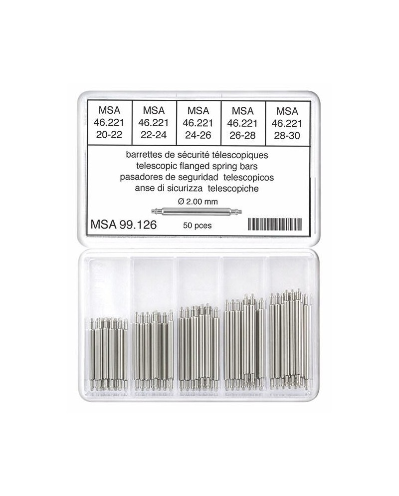 Assortiment de barrettes de sécurité télescopiques - HOROTEC