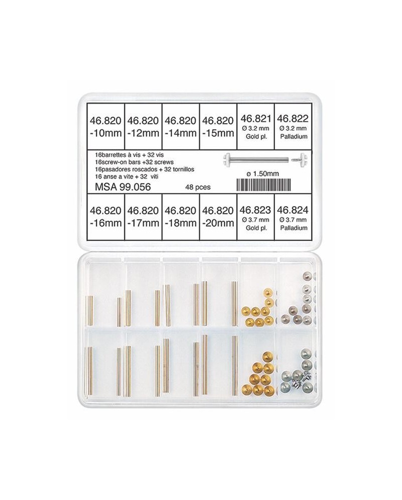 Assortiment de barrettes à vis, maillechort - HOROTEC