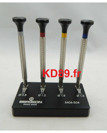 BERGEON 8404-S04 - Assortiment de 4 chasse-aiguilles à tête tournante