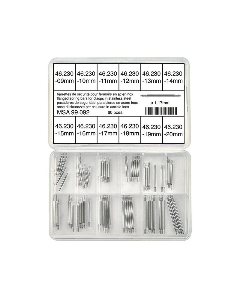 Assortiment de barrettes de sécurité pour fermoirs - HOROTEC