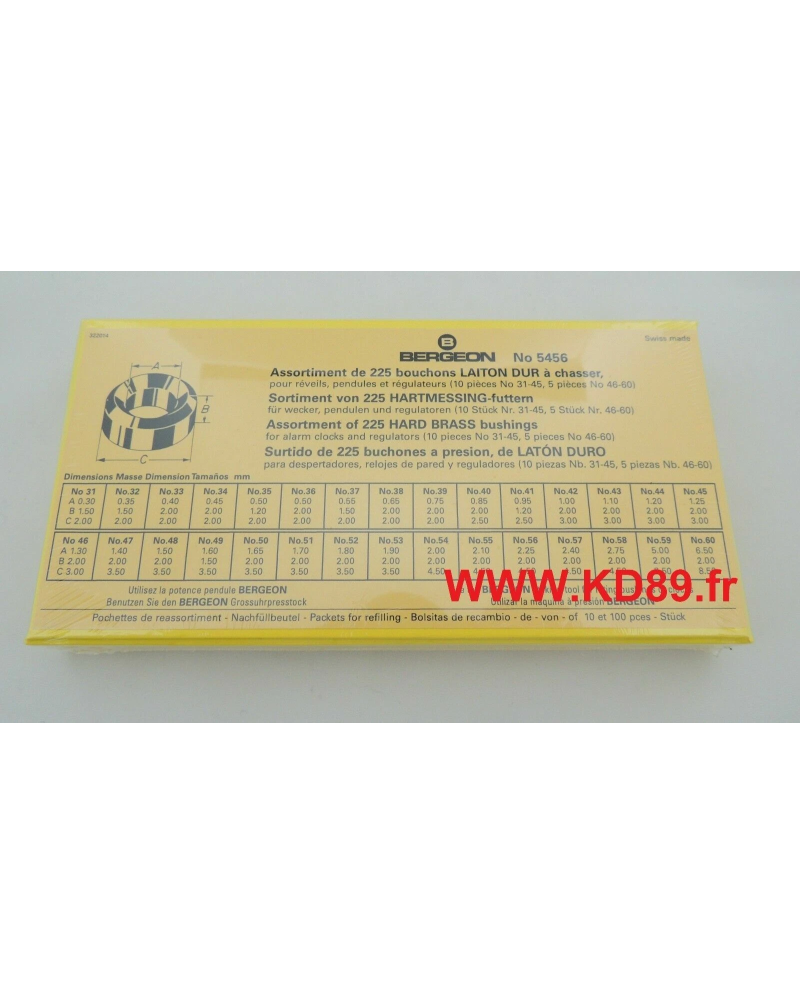 BERGEON 5456 - Assortiment de 225 bouchons