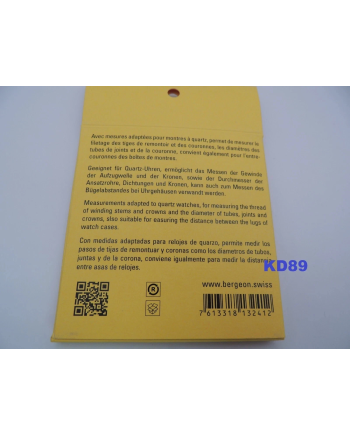 BERGEON 6740 - Jauge pour couronnes et tiges de remontoir en aluminium