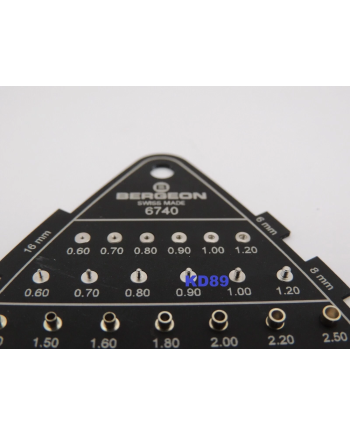 BERGEON 6740 - Jauge pour couronnes et tiges de remontoir en aluminium