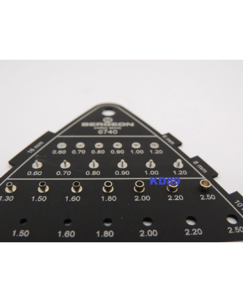 BERGEON 6740 - Jauge pour couronnes et tiges de remontoir en aluminium