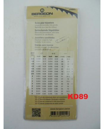 BERGEON 6651-ASS – Assortiment de 72 lames de scie
