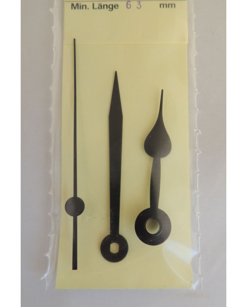 Aiguilles poires 63mm + trotteuse