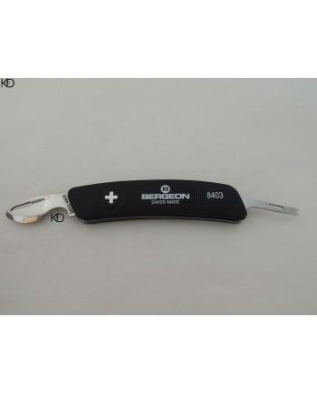 BERGEON 8403 - Canif ouvre-boîte avec outil aux barrettes