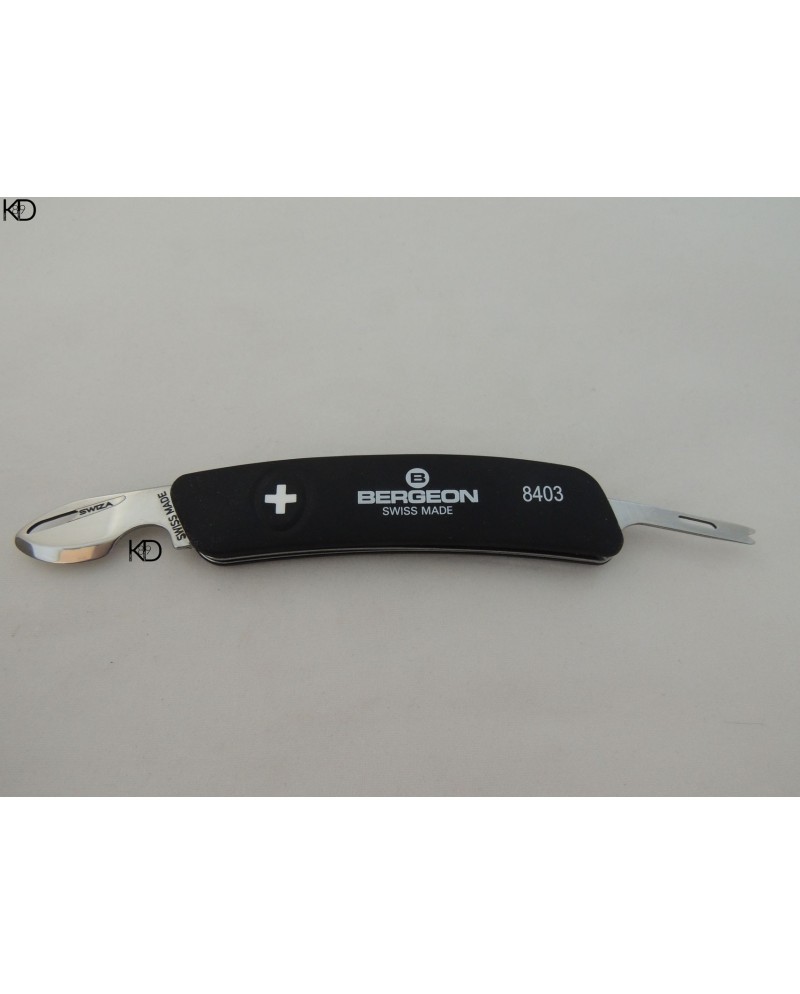 BERGEON 8403 - Canif ouvre-boîte avec outil aux barrettes