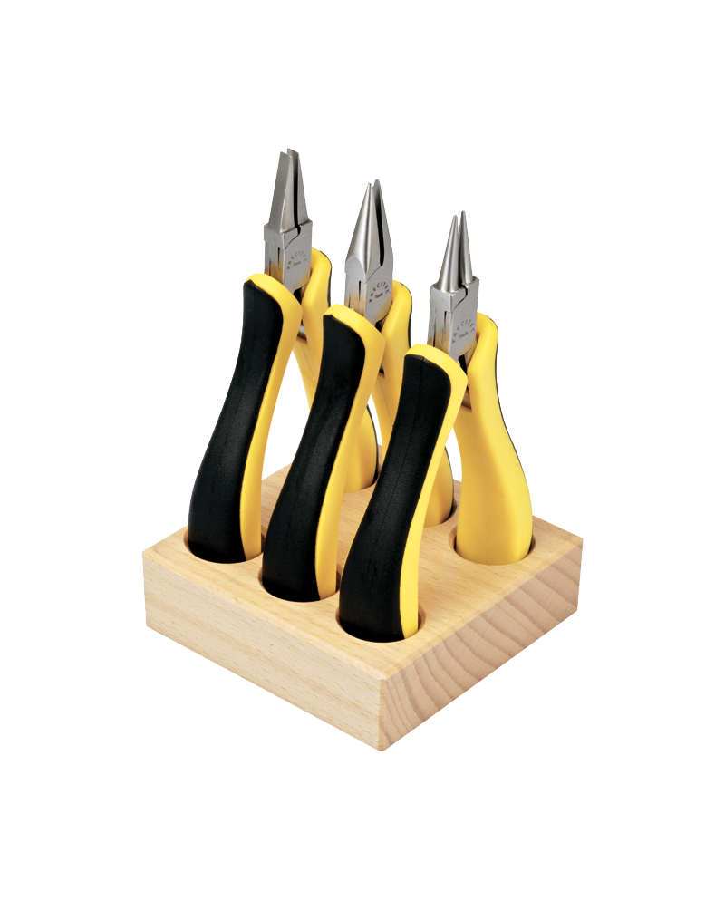 HOROTEC 11.803 - Assortiment de 3 pinces sur socle