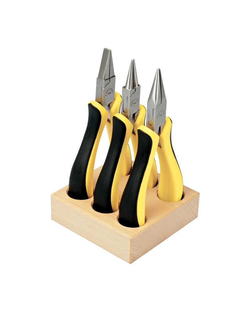 HOROTEC 11.804 - Assortiment de 3 pinces sur socle