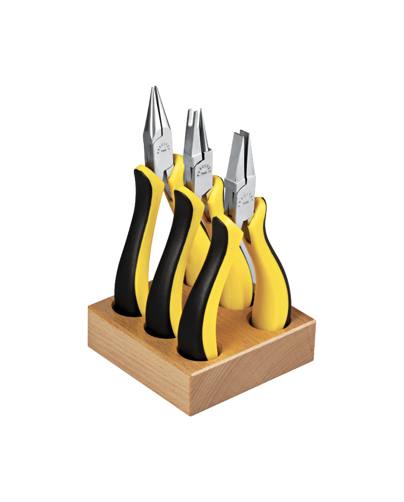 HOROTEC 11.813 - Assortiment de 3 pinces sur socle