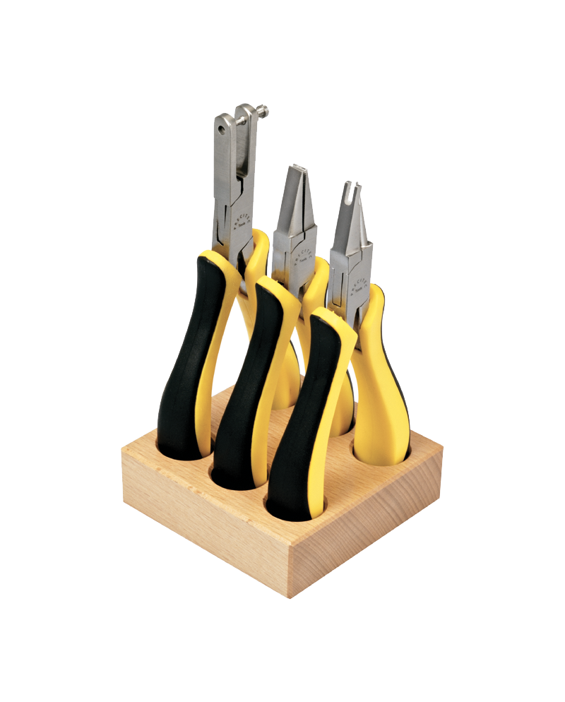 HOROTEC 11.817 - Assortiment de 3 pinces sur socle