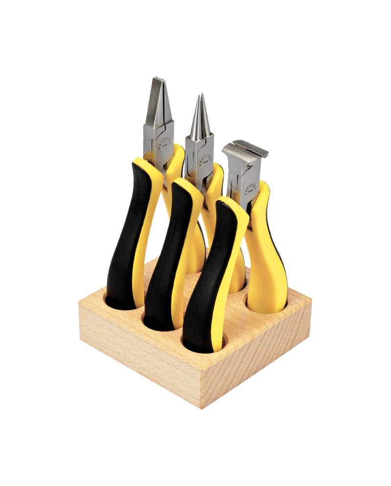 HOROTEC 11.818 - Assortiment de 3 pinces sur socle