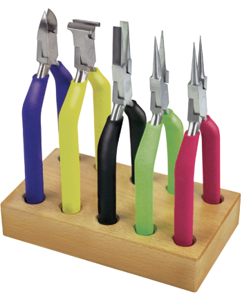 HOROTEC 11.856 - Assortiment de 5 pinces colorées sur socle