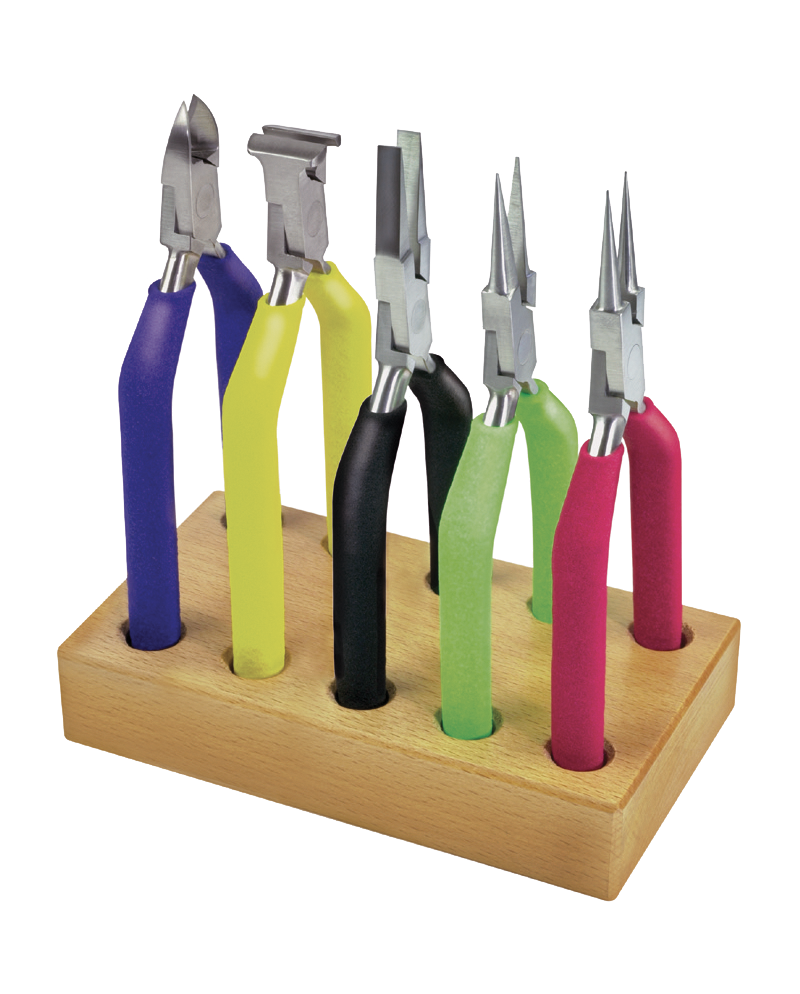 HOROTEC 11.856 - Assortiment de 5 pinces colorées sur socle