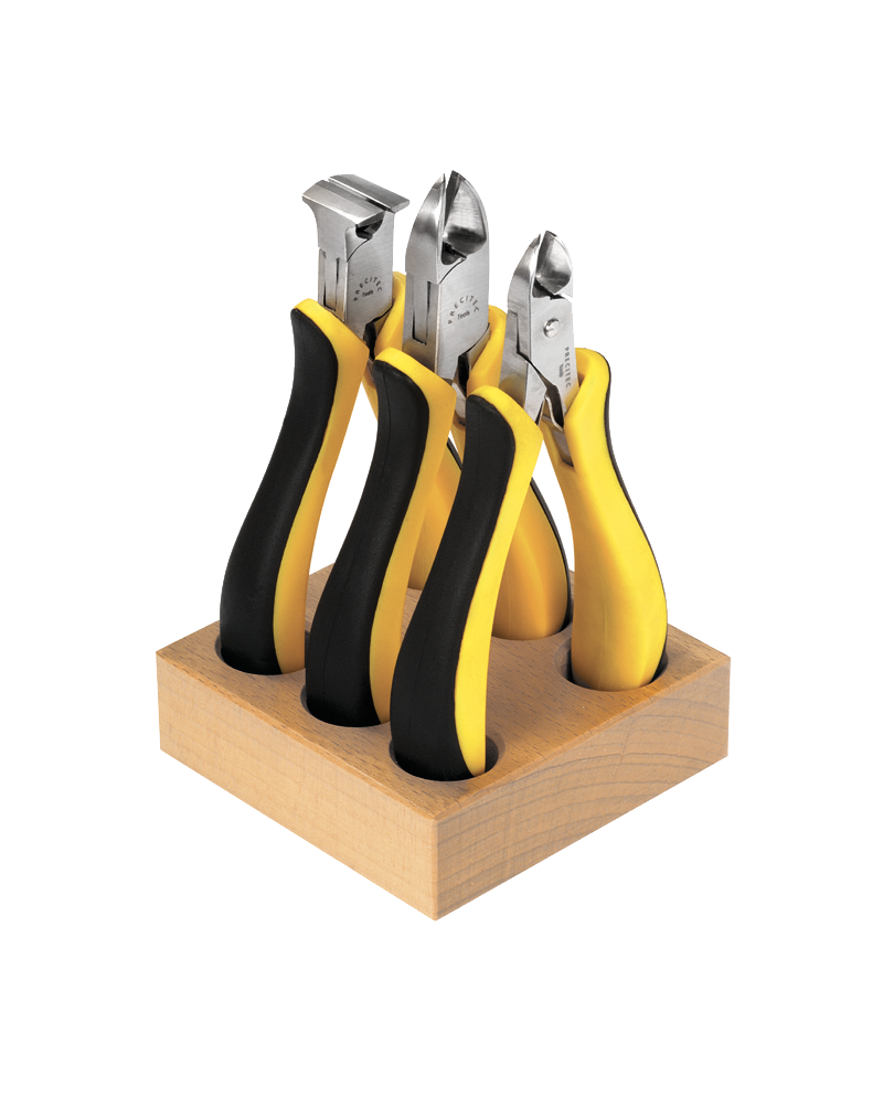 HOROTEC 11.831 - Assortiment de 3 pinces sur socle