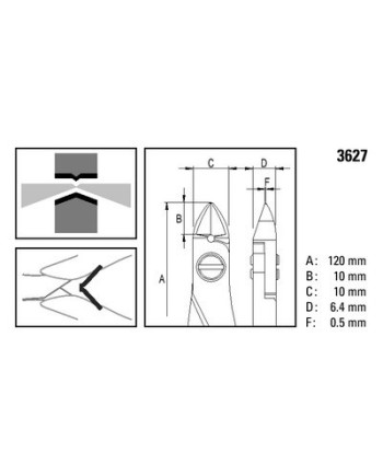 BERGEON 3627 - Pince coupante de côté bec court coupe flush antistatique