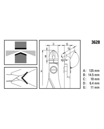 BERGEON 3628 - Pince coupante inclinée coupe full-flush antistatique