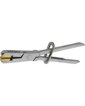 HOROTEC 11.320 - Pince à becs ronds en acier poli avec mâchoires en laiton