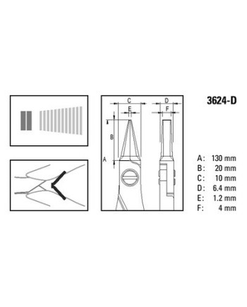 BERGEON 3624-D - Pince plate à bec strié antistatique