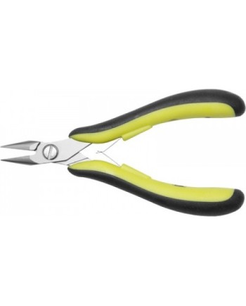 BERGEON 3626-D - Pince plate demi-ronde à bec strié antistatique