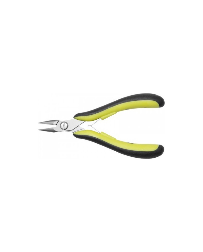 BERGEON 3626-D - Pince plate demi-ronde à bec strié antistatique