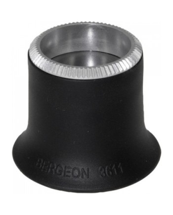 BERGEON 3611 - Loupe d'horloger souple en caoutchouc avec bague aluminium