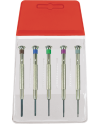 HOROTEC 01.400-B - Assortiment de 5 tournevis cruciformes à mèche fixe