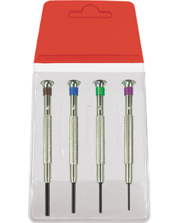 HOROTEC 01.008 - Assortiment de 4 tournevis spéciaux type Allen