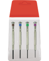 HOROTEC 01.008 - Assortiment de 4 tournevis spéciaux type Allen