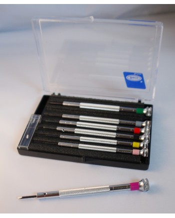 BECO - Coffret de 7 tournevis d'horloger avec mèches de rechange